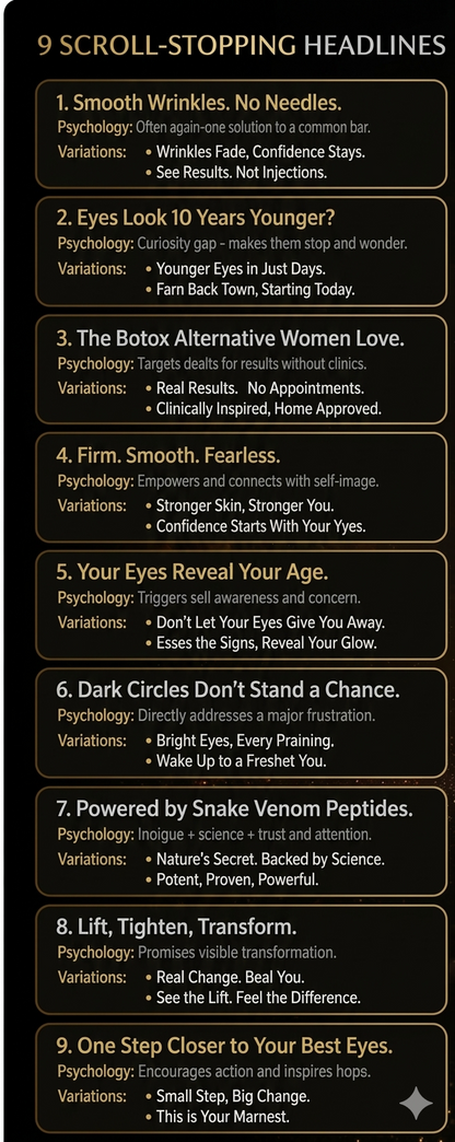 Snake Venom Peptide Eye Cream Moisturizing And Lightening Skin Care Product